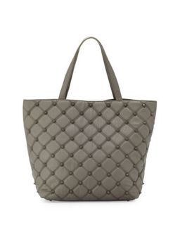 Empress Stud Quilted Faux Leather Tote Bag, Dove