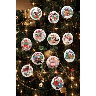 Holiday Favorites Ornaments Counted Cross Stitch Kit 3 Round 14 Count Set Of 12
