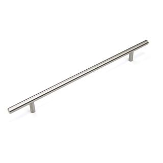 Solid Stainless Steel Cabinet Bar Pull Handles (case Of 4) (100 percent stainless steelFinish Brushed nickelOverall length 12 inches (300mm)Hole to hole spacing 8.5 inches (213mm)Projection 1 3/8 inchesDiameter 0.5 inchModel 12SL0012SImproved)