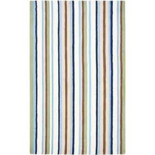 Handmade Childrens Stripes Cotton Rug (8 X 10)