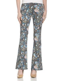 Skinny Bootcut Paisley Jeans, Multicolor