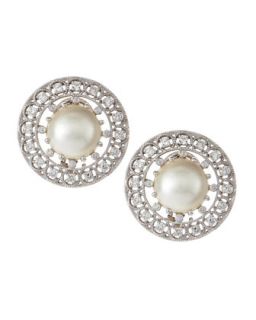 Diamond Mabe Pearl Earrings