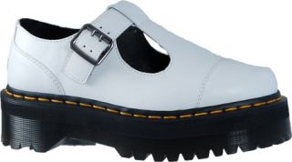 Womens Dr. Martens Bethan T Bar   White Polished Smooth Casual Shoes