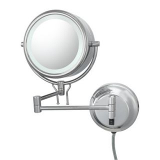 Mirror Image Contemporary Plug in, Double sided 5X/1X Wall Mirror   Chrome