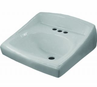 Sloan SS3003 Wall Mount Bathroom Sink with Backsplash, 203/4 x 181/4 White