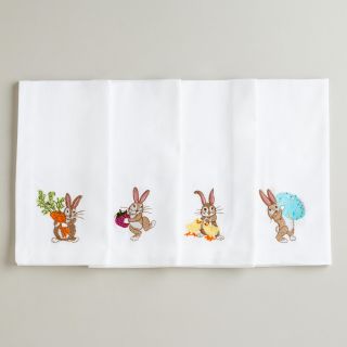Bunny Embroidered Napkins, Set of 4   World Market