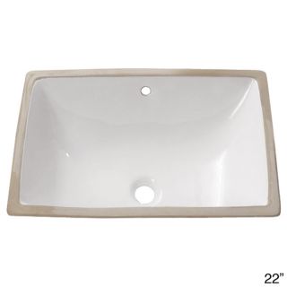White Vitreous China Undermount Bathroom Sink