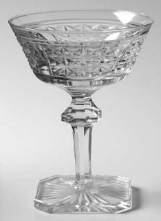 Unknown Crystal Unk6879 Champagne/Tall Sherbet   Cut Bowl&Foot,Multisided/Knob S