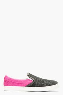 Diemme Pink And Grey Calf_hair Garda Slip_on Shoes