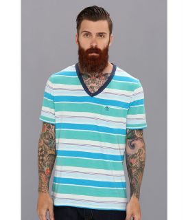 Original Penguin V Neck Stripe Tee Mens T Shirt (Blue)