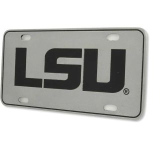 LSU Tigers License Plate Pewter