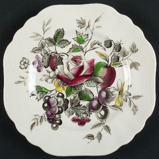 J & G Meakin Gainsborough Multi Square Dessert Plate, Fine China Dinnerware   Mu