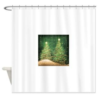  Sparkling Christmas Trees Green Shower Curtain  Use code FREECART at Checkout