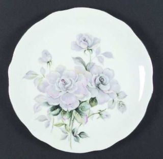 Bellaire Juliana (Scalloped) Dinner Plate, Fine China Dinnerware   Gray/Pink Flo