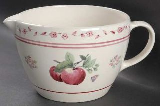 Pfaltzgraff Delicious  Batter Bowl, Fine China Dinnerware   Red Apples/Flowers/L