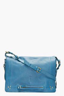Jerome Dreyfuss Blue Leather Albert Messenger Bag