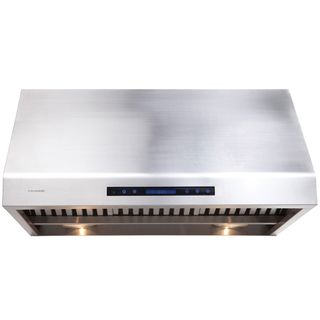 Cavaliere Ap238 ps81 36 Under Cabinet Range Hood (8 inch round duct ventFilters Dishwasher safe stainless steel baffle filtersMaterial Heavy duty 19 gauge brushed stainless steelFeatures Wireless credit card sized remote control/ heat sensitive auto sp