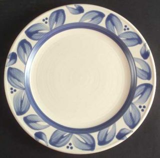 Pfaltzgraff Villa Flora Dinner Plate, Fine China Dinnerware   Blue Leaf,Flowers,