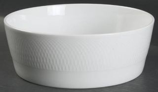 Nikko Orbit 9 Round Vegetable Bowl, Fine China Dinnerware   All White, Embossed