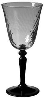 Cristal DArques Durand Onyx Water Goblet   Black Stem          Clear Bowl