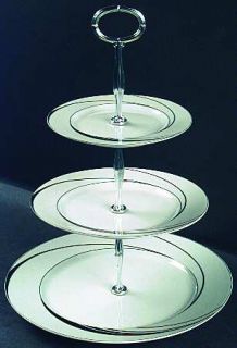 Block China White Pearl 3 Tiered Serving Tray (DP, SP, BB), Fine China Dinnerwar