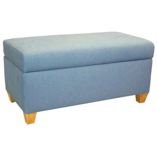 Skyline Upholstered Storage Bench Denim Blue   8602K DENIM BLUE