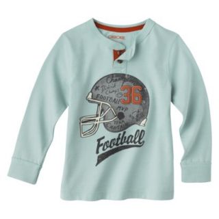 Cherokee Infant Toddler Football Boys Henley Shirt   Aqua 18 M