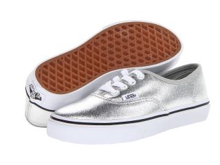 Vans Kids Authentic Silver) Girls Shoes (Silver)