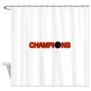  Black and Orange Champions Shower Curtain  Use code FREECART at Checkout