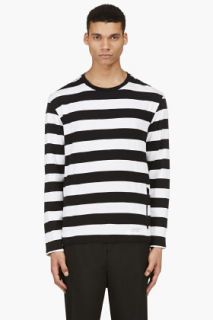 Undercover Black And White Stripe Long Sleeve T_shirt