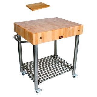 John Boos Cucd15 Cucina Damico 30x24 Kitchen Cart and Cutting Board