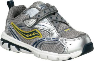 Infant/Toddler Boys Saucony Blaze A/C   Grey/Silver/Navy Leather/Mesh Sneakers