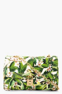 Dolce And Gabbana Green Floral Shoulder Bag