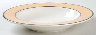 Pagnossin Pgn11 Rim Soup Bowl, Fine China Dinnerware   Treviso, Yellow Rim,Black