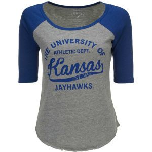 Kansas Jayhawks NCAA Womens Anna Baseball T Shirt