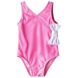 Circo Infant Toddler Girls Polka Dot 1 Piece Swimsuit   Pink 5T