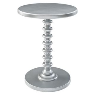 Accent Table Round Spindle Table   Silver