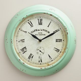 Aqua Quinn Bistro Clock   World Market