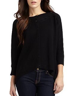Shayla Cashmere Cable Trim Cardigan