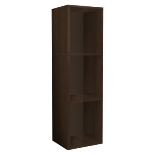 Way Basics Cube Plus Eco Friendly Modern 3 Shelf Storage Unit, Espresso Wood