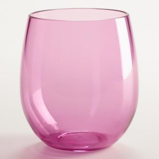 Pink Acrylic Stemless Wine Glasses, Set of 4   World Market