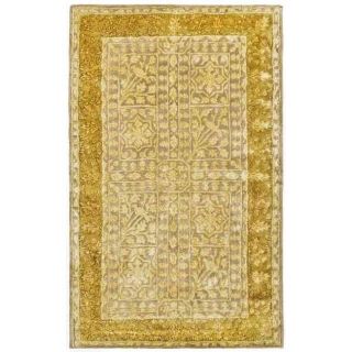 Handmade Majestic Beige/ Light Gold N. Z. Wool Rug (4 X 6)