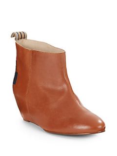 Oles Covered Wedge Leather Ankle Boots