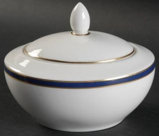 Royal Doulton Oxford Blue Sugar Bowl & Lid, Fine China Dinnerware   Warwick, Cob