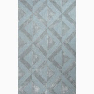 Hand made Blue Polyester Textured Rug (2x3)