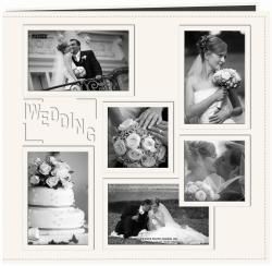 Collage Frame Sewn Embossed Cover Postbound Album 12x12 white/wedding