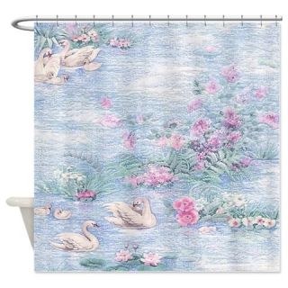  Soft Swans Shower Curtain  Use code FREECART at Checkout