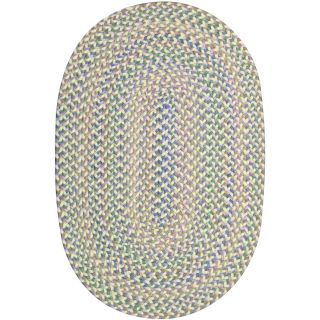 Tropical Delight Reversible Braided Round Rug, Periwinkle