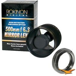 Rokinon 500mm F6.3 Mirror Lens for Sony Alpha / Minolta. (Black Body)   ED500M B