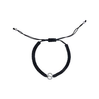 Bridge Jewelry Initial S Crystal Cord Bracelet